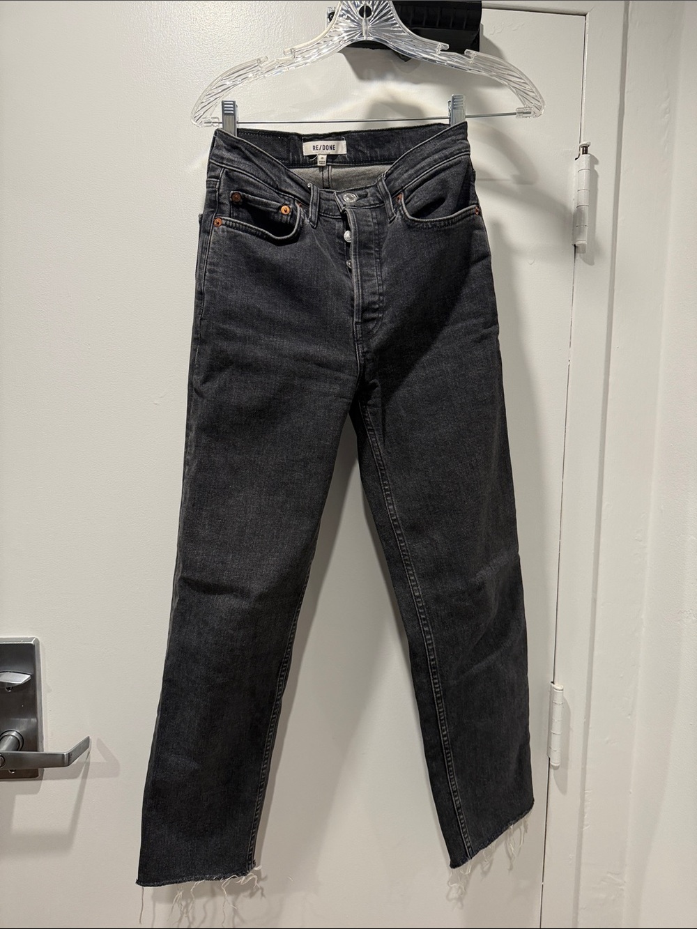 Re/Done Women’s High-Rise Black Straight Jeans